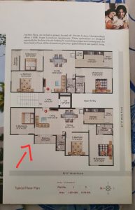 3 BHK Flat for Sale at Archies Flora Apartments, Moosarambagh, Hyderabad (apartment map)